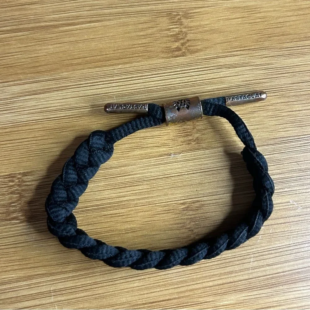 rastaclat Black Braided Bracelet with Bronze Accents